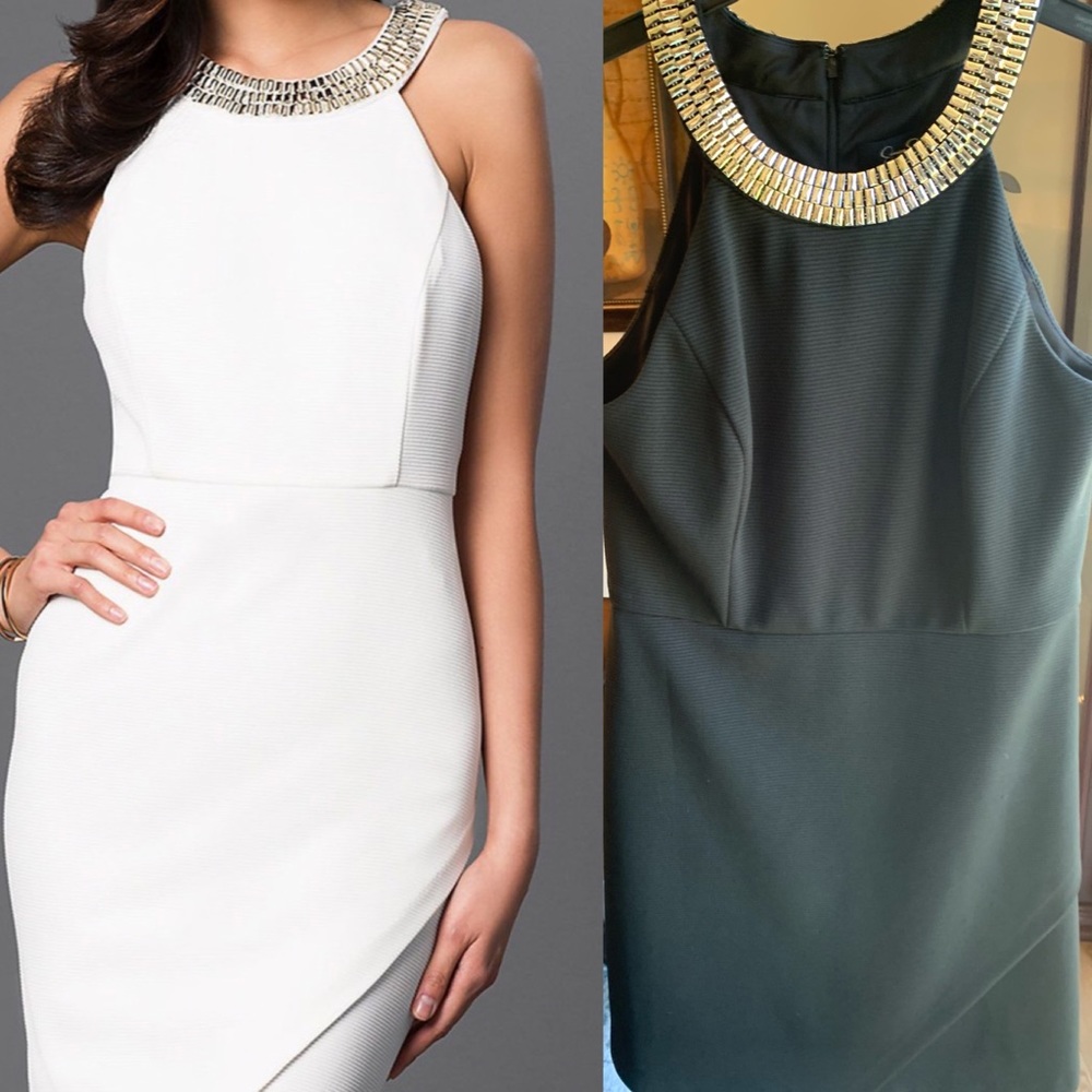 JESSICA SIMPSON ❤️SUPER CUTE❤️ Fit & Flare Gold Cleopatra Neckline Skater Dress